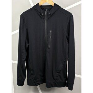 Mack Weldon Atlas Full Zip Hoodie Men’s M Black Stretch Wicking Workleisure